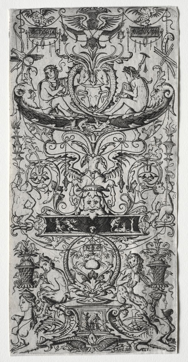 Victoria Augusta feliratú dísztábla, c. 1507. alkotó: Nicoletto da Modena
