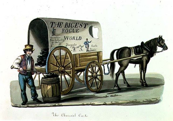 The Coal Cart, 1840-44 körül (akvarell papíron) alkotó: Nicolino Calyo