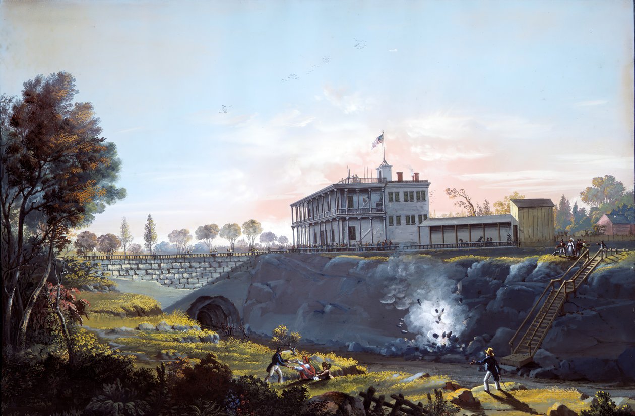 Kilátás a Harlem Railroad alagútjára, 1837 körül. alkotó: Nicolino Calyo