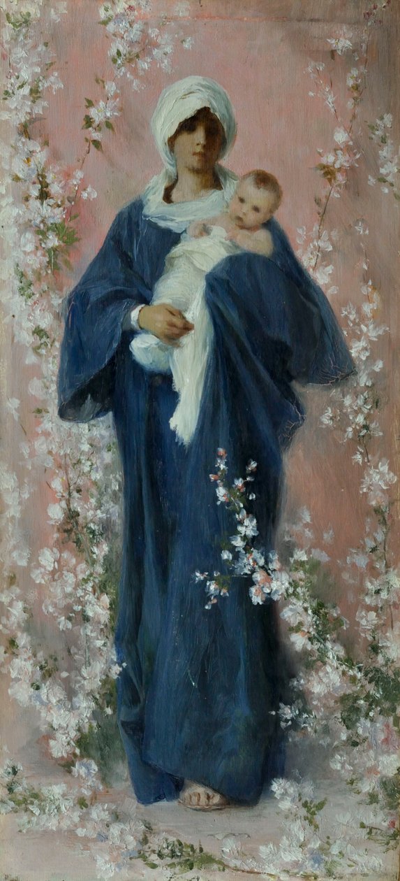 Tavaszi Madonna (olaj, tábla) alkotó: Nicolo Barabino