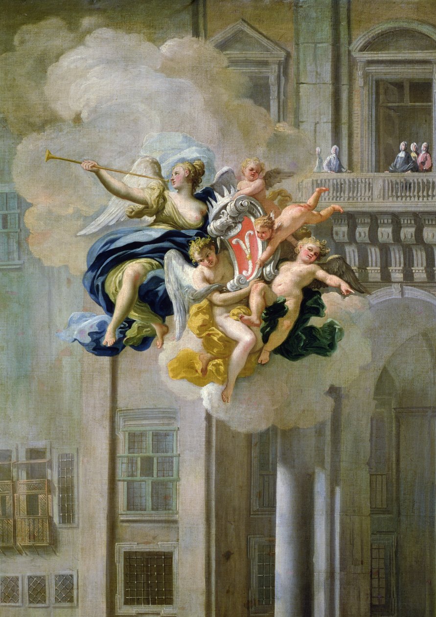 Hírnév a Harrach-ház címerével (68612 részlet) alkotó: Nicolo Maria Russo or Rossi
