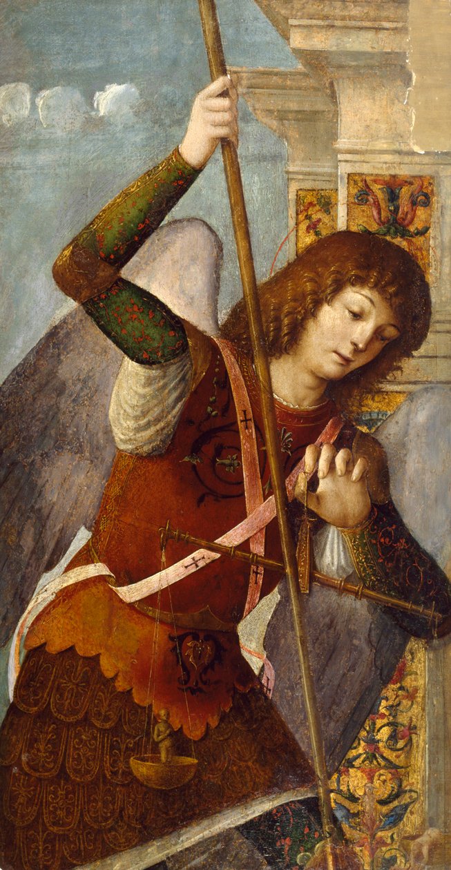Triptichontábla Mihály arkangyallal, 1490-1500 alkotó: Nicolo Rondinelli