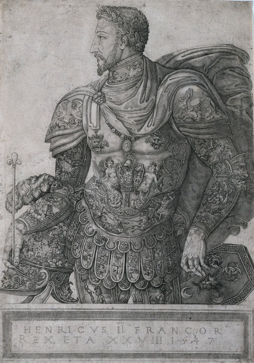 Henrik francia király, 28 évesen, 1547-ben. alkotó: Nicolo della Casa