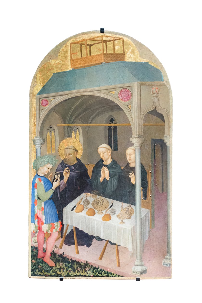 Szent Benedek mérgezett bort iszik alkotó: Nicolò di Pietro