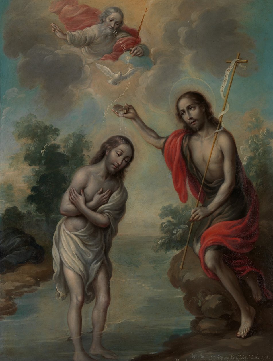 Krisztus megkeresztelkedése, 1773. alkotó: Nicolás Enríquez