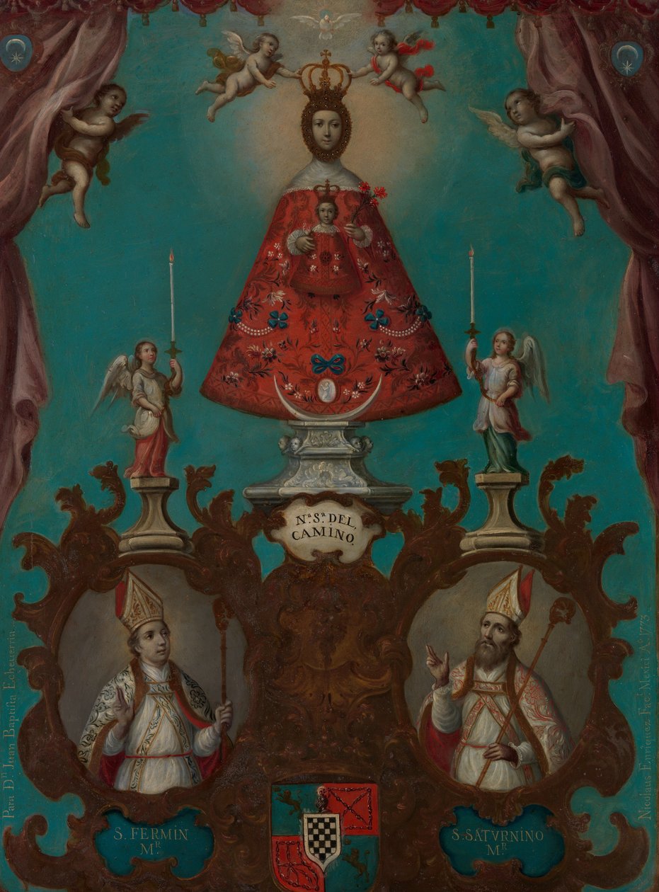 Az El Camino Szűza Szent Fermínnel és Szent Szaturninóval, 1773. alkotó: Nicolás Enríquez