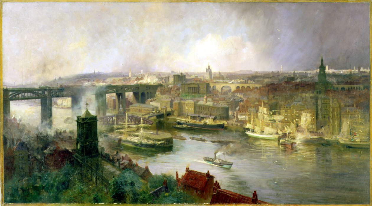 Newcastle upon Tyne Gateshead felől, 1895 alkotó: Niels Moller Lund