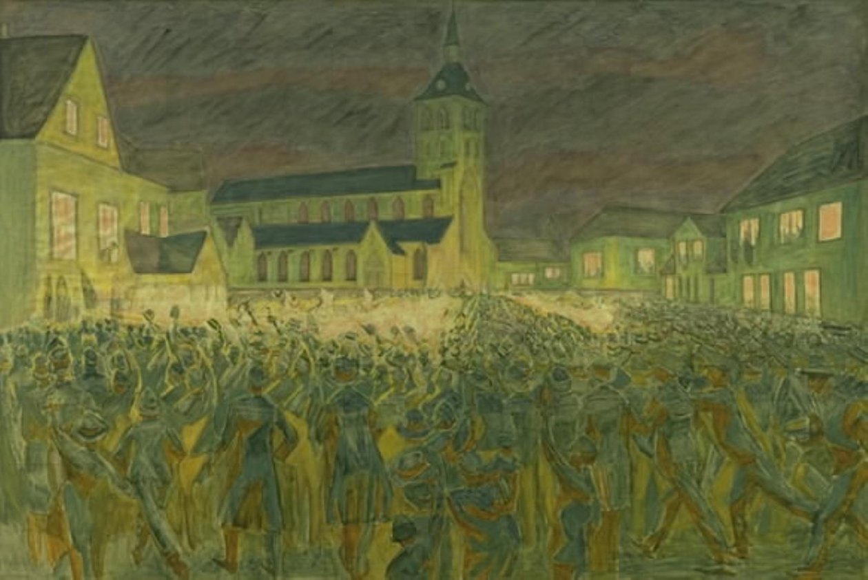 A fáklyás vonat 1867 H.C. Andersen Odensében alkotó: Niels Larsen Stevns