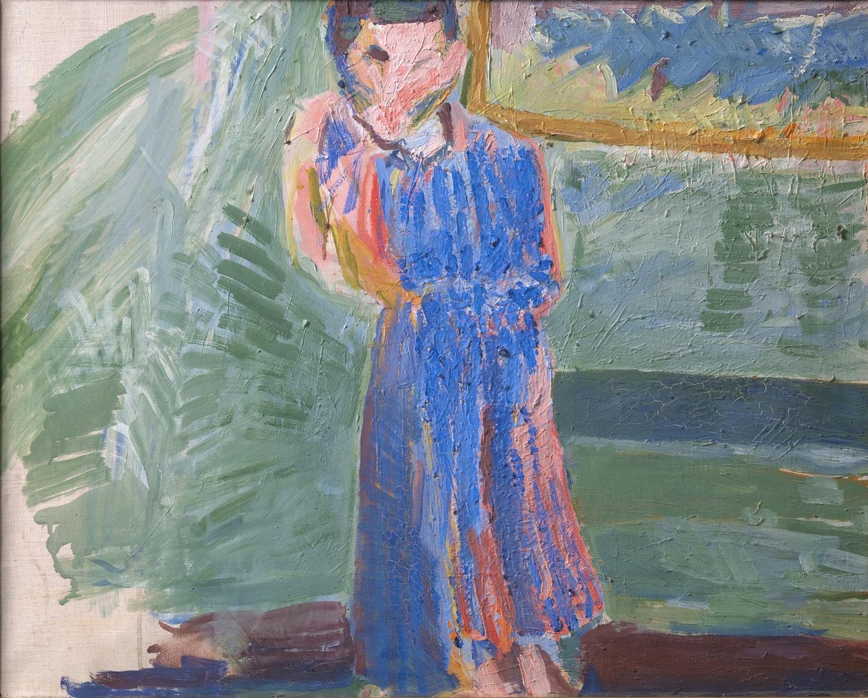 Álló figura, kék ruha alkotó: Niels Larsen Stevns