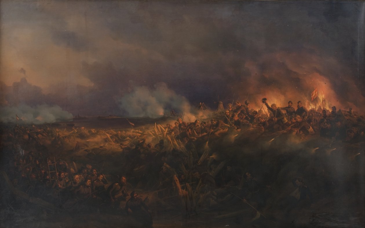 A vihar Frederiksstadban 1850. október 4-én alkotó: Niels Simonsen