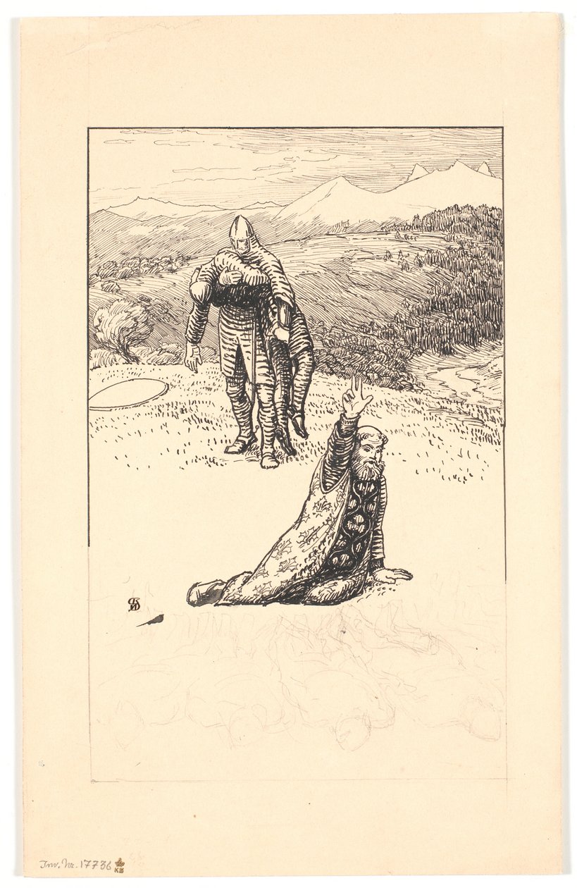 Turpin érsek halála alkotó: Niels Skovgaard