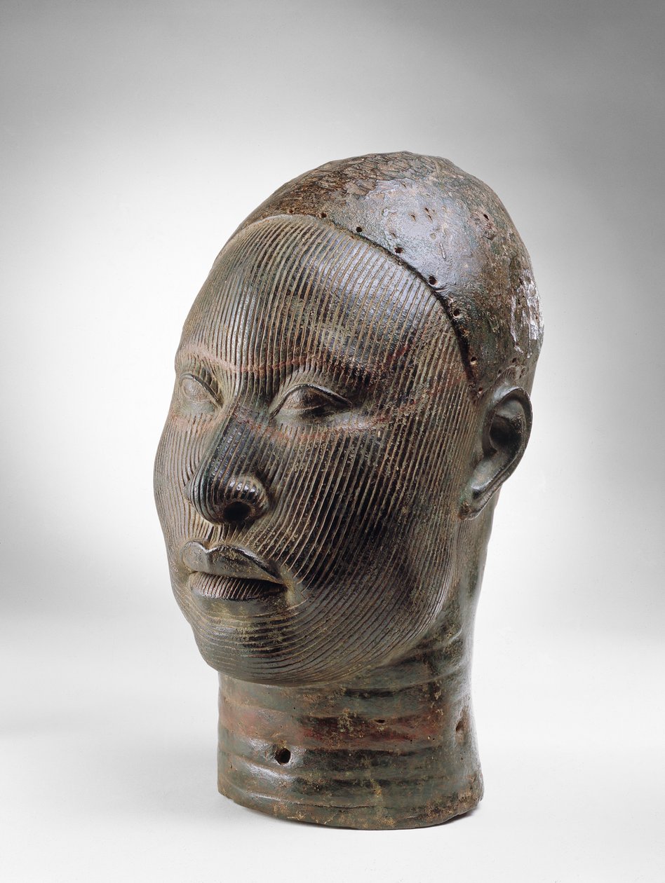 Oni, egy király feje, Ife, 12-15. század (bronz) (lásd még: 412927) alkotó: Nigerian