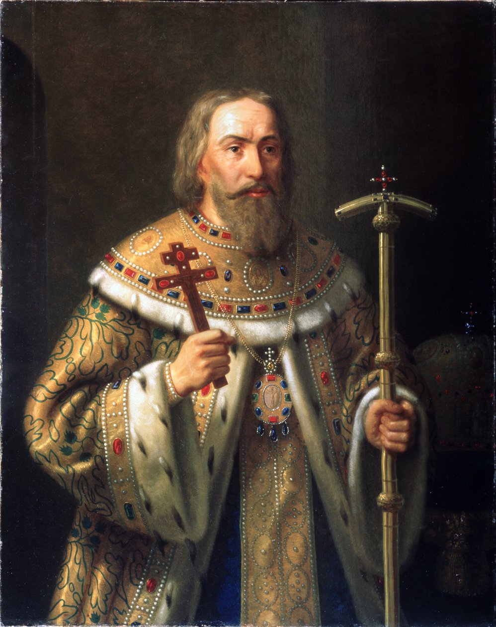 Filaret moszkvai pátriárka portréja Fjodor Nikitics Romanov 1553-1633, 19. század közepe. alkotó: Nikanor Leontievich Tiutriumov