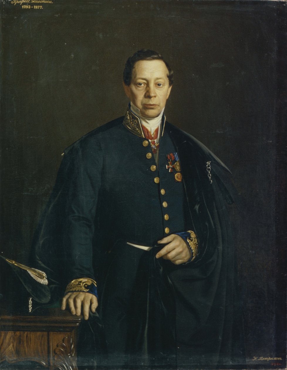 Pjotr-medence művész portréja 1794-1881, 1857 alkotó: Nikanor Leontievich Tiutriumov