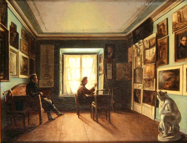 A festők stúdiója, 1820 körül alkotó: Nikita Zaytsev