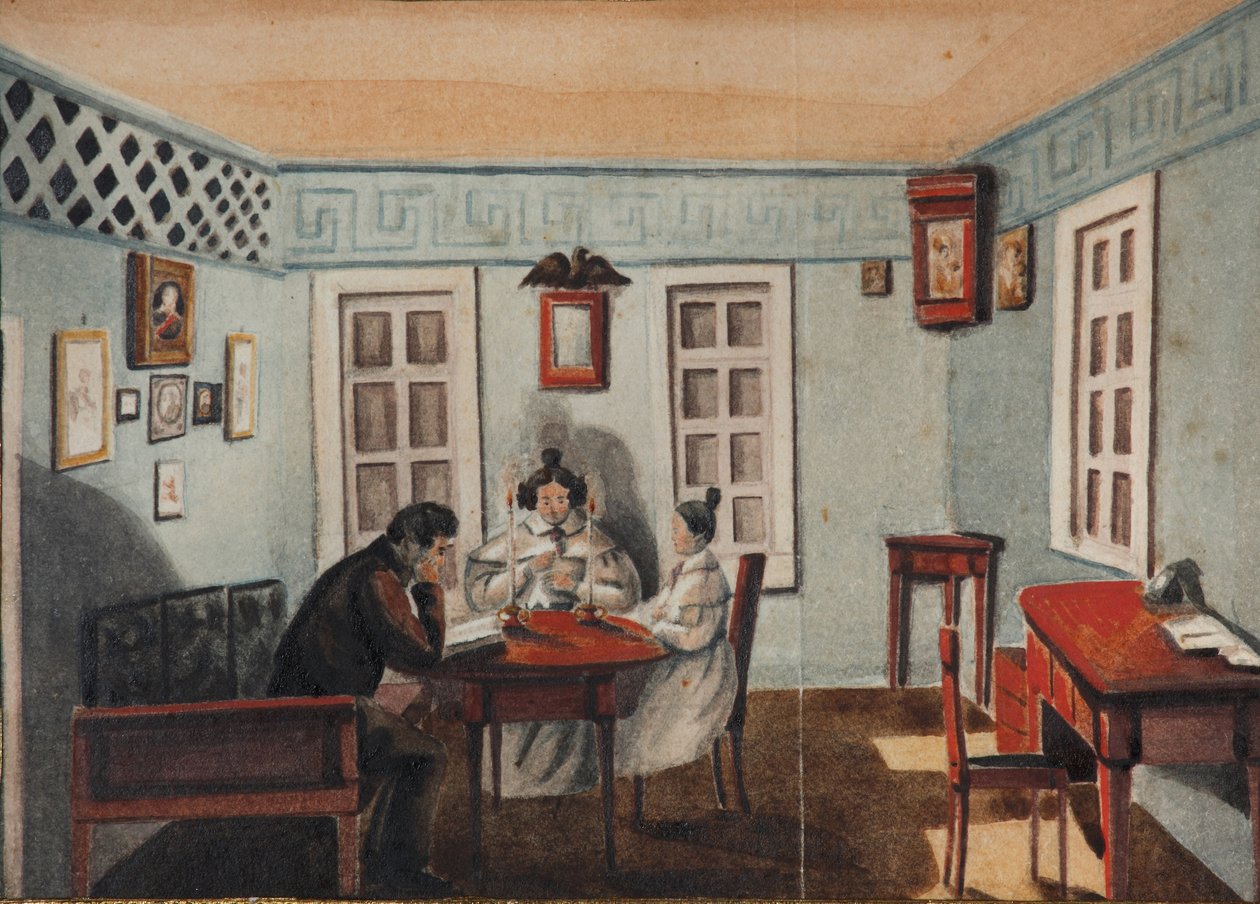 Nyikita Muravjov lányával, Szófiával száműzetésben Irkutszk tartományban, 1837 alkotó: Nikita Mikhailovich Muravyov
