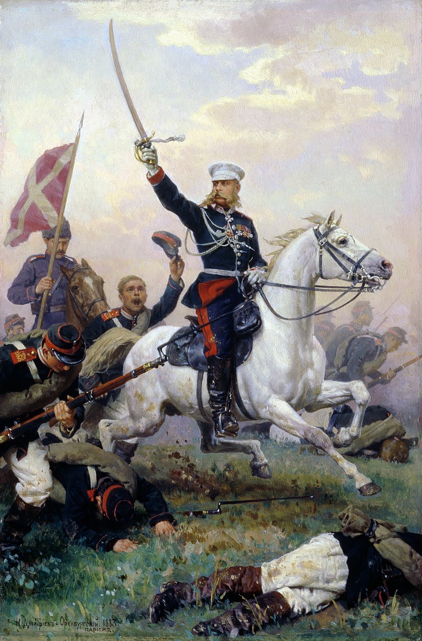 M. D. Skobelev tábornok (1843-82) az orosz-török háborúban, 1883 alkotó: Nikolai Dmitrievich Dmitriev Orenburgsky