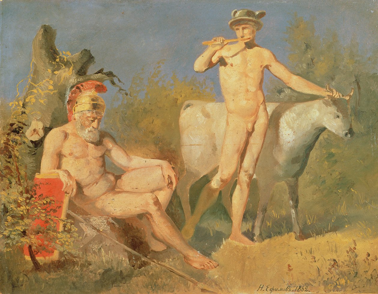 Merkúr és Argus, 1862 alkotó: Nikolai Efimovich Efimov