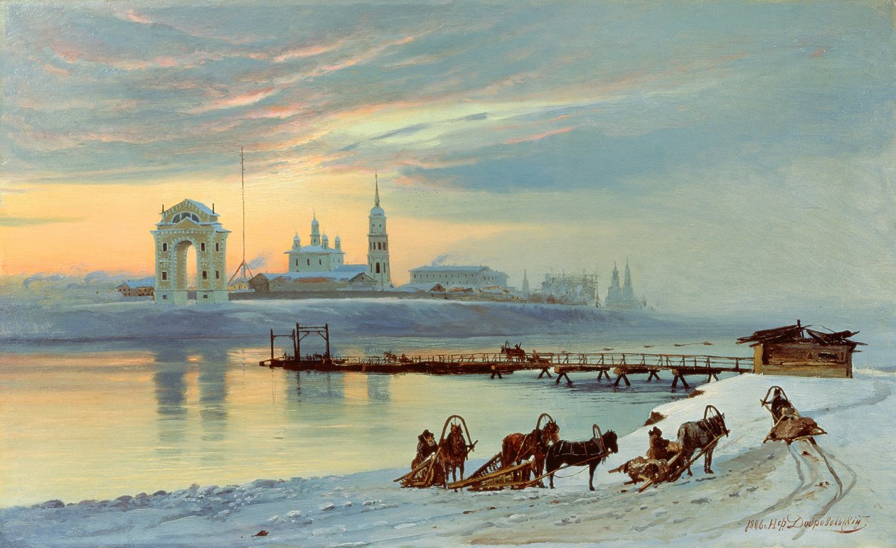 Az Angara rakpart Irkutszkban, 1886 alkotó: Nikolai Florianovich Dobrovolsky