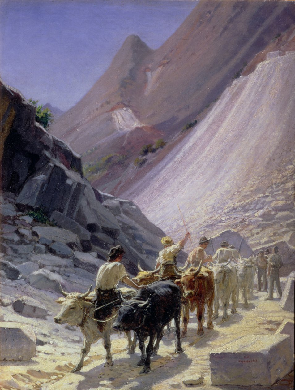Márvány szállítása Carrarában, 1868 alkotó: Nikolai Nikolaevich Ge