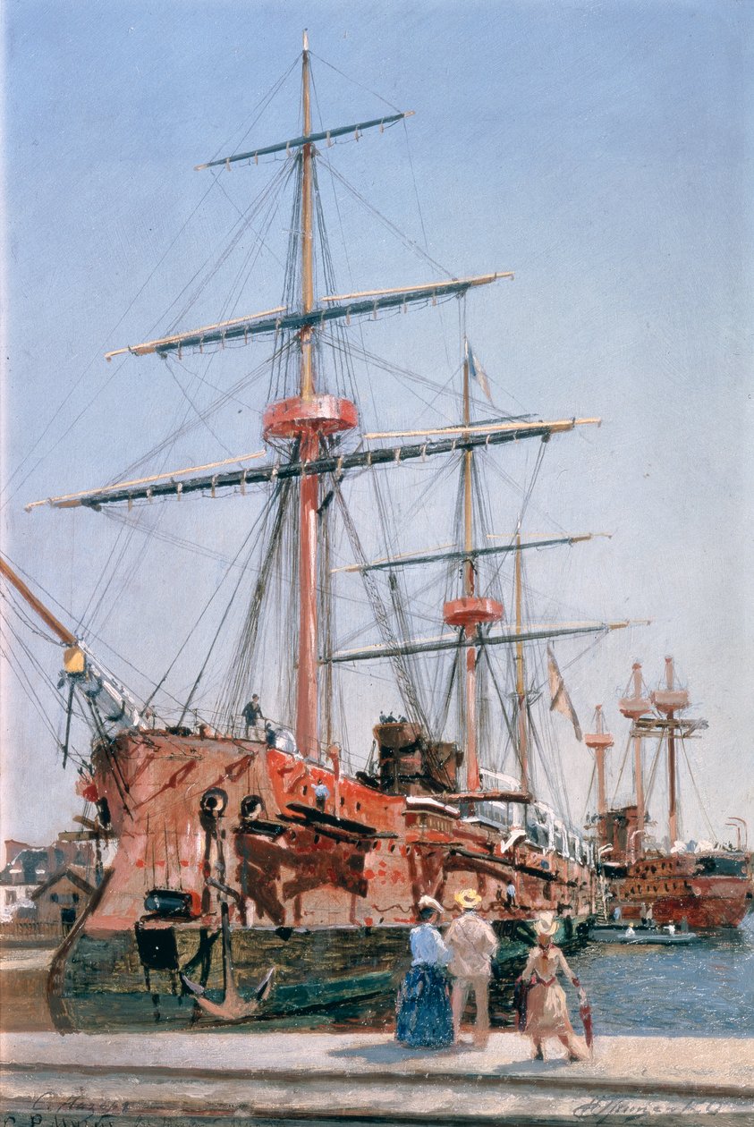 Az „Admiral Kornilov” csatahajó építése Bretagne-ban, 1889 alkotó: Nikolai Nikolaevich Gritsenko