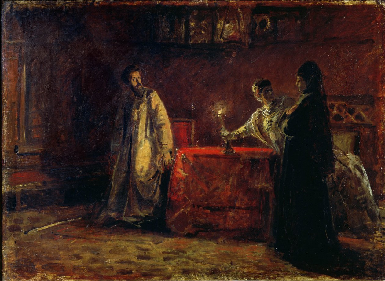 Borisz Godunov cár (1551-1605) és Márta cárnő, 1874 alkotó: Nikolai Nikolajevitch Gay