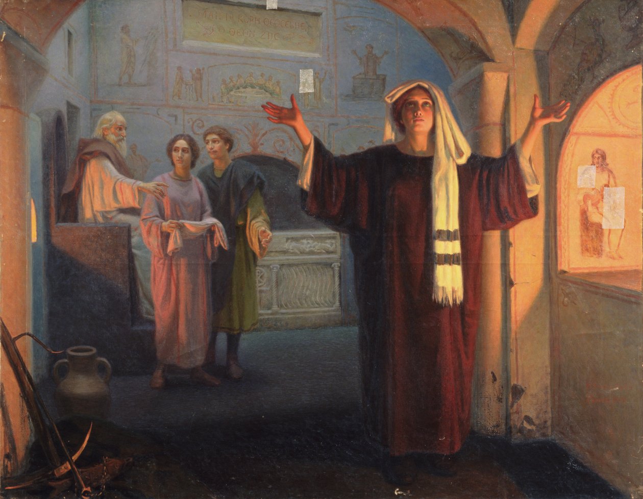 Egy katakombában, 1900 alkotó: Nikolai Nikolayevich Alexandrov