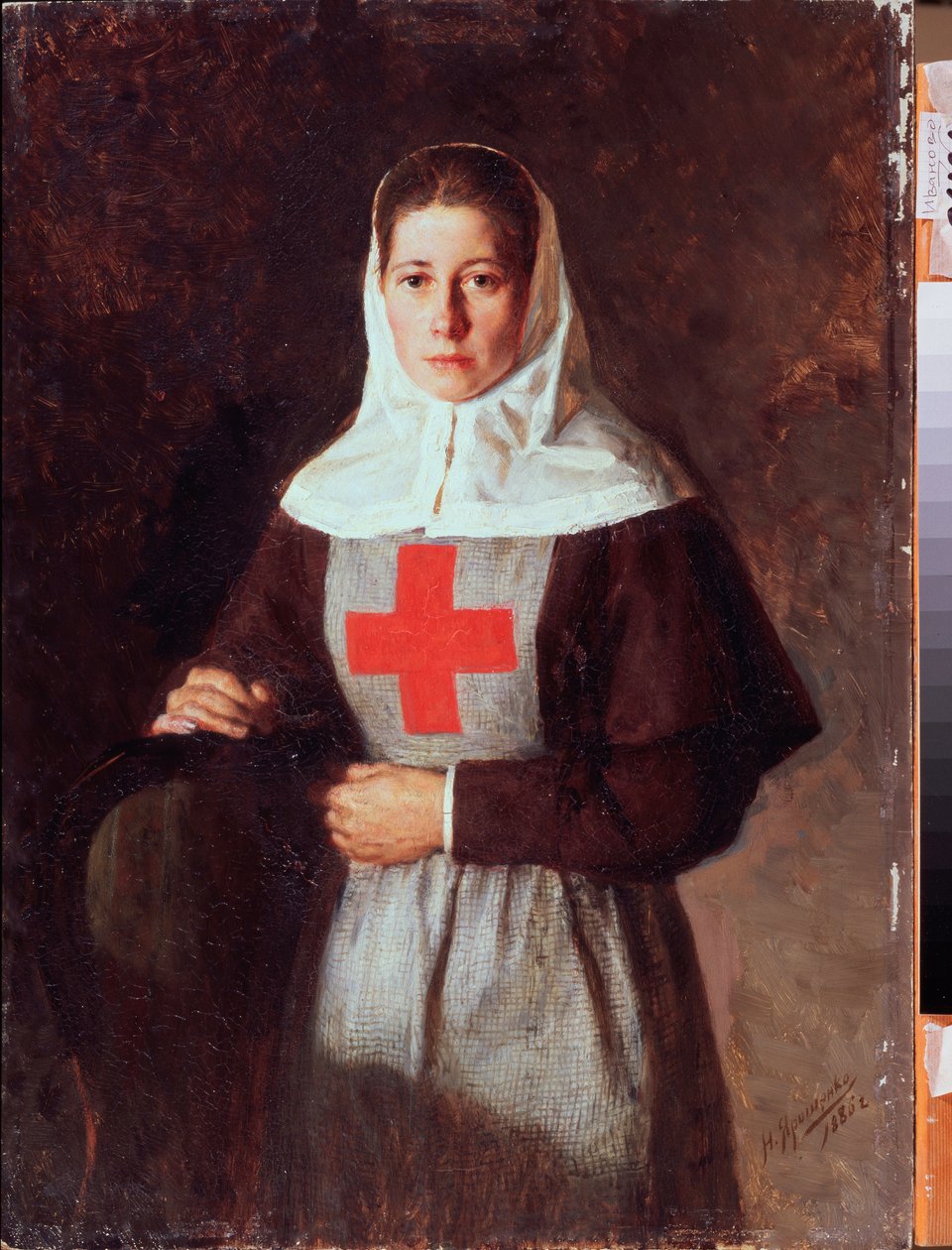 Une infirmiere (A nővér) – Nyikolaj Alekszandrovics Jarosenko (Jarosenko) festménye (1846-1898), olaj, karton alkotó: Nikolai Aleksandrovich Yaroshenko