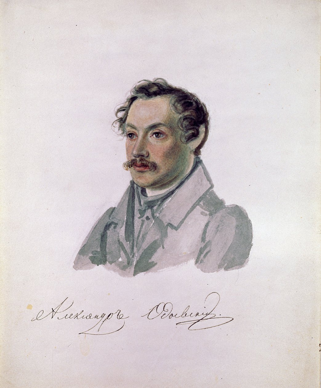 Portrait du poete et decabriste Comte Alexander I.Odoevsky (1802-1839) (decabrisme) (A költő, dekabrista gróf Alexander I. Odoevsky portréja). Nyikolaj Alekszandrovics Bestuzsev Peinture (1791-1855). Aquarelle sur papier, 22,2 x 17,8 cm alkotó: Nikolai Alexandrovich Bestuzhev