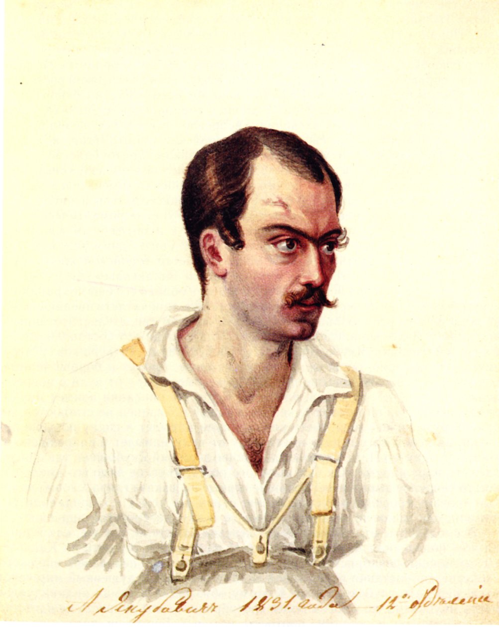 Alekszandr Ivanovics Jakubovics dekabrista portréja 1792-1845, 1831 alkotó: Nikolai Alexandrovich Bestuzhev