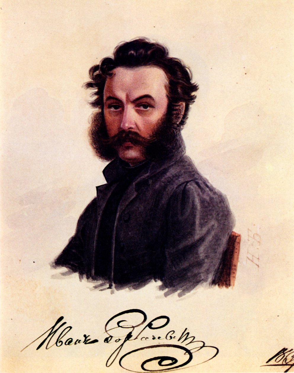 Ivan Horbacsovszkij dekabristának portréja 1800-1869, 1837 alkotó: Nikolai Alexandrovich Bestuzhev