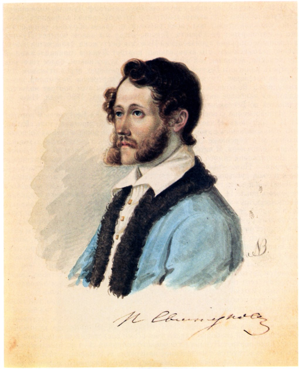 Pjotr Szvistunov dekabrista portréja 1803-1889, 1836 alkotó: Nikolai Alexandrovich Bestuzhev