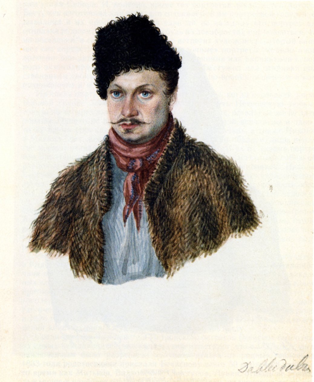 Vaszilij Davydov dekabrista portréja 1793-1855, 1839 alkotó: Nikolai Alexandrovich Bestuzhev