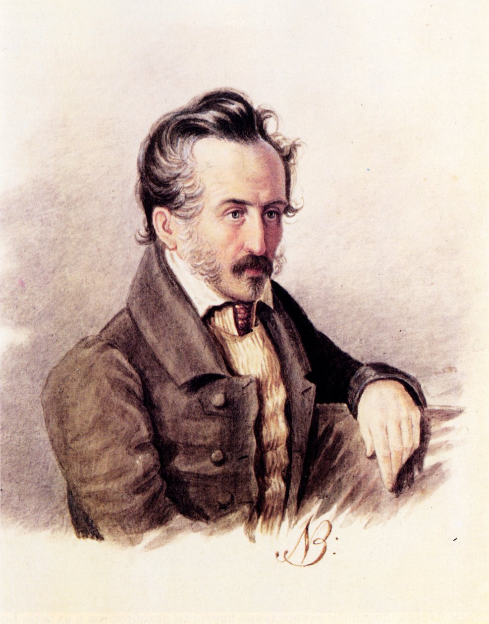 Szergej Volkonszkij dekabrist gróf portréja 1788-1865, 1840-es évek alkotó: Nikolai Alexandrovich Bestuzhev