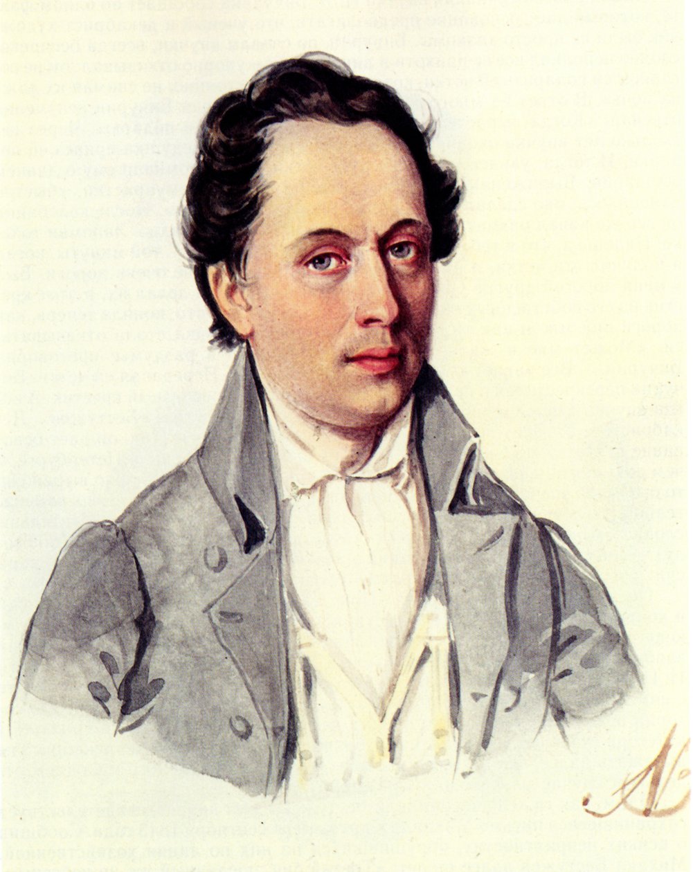 Leopold Niemirowski portréja 1810-1883, 1843 alkotó: Nikolai Alexandrovich Bestuzhev