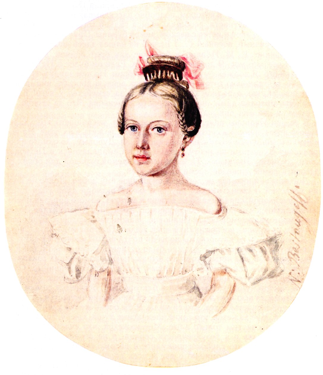 Olga Annenkova, december lánya, Ivan Annenkova portréja, alkotó: Nikolai Alexandrovich Bestuzhev