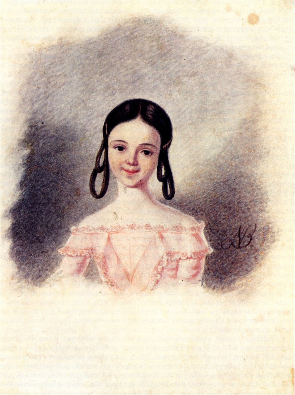 Szófia Muravjova, Nyikita Muravjov dekabrist lányának portréja, 1833-1835 alkotó: Nikolai Alexandrovich Bestuzhev