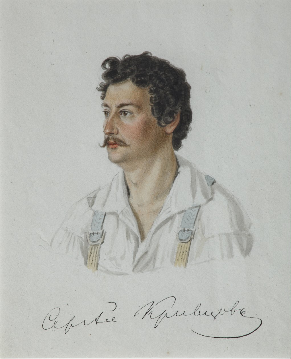 Szergej Krivcov dekabrist portréja 1802-1864, 1828 alkotó: Nikolai Alexandrovich Bestuzhev