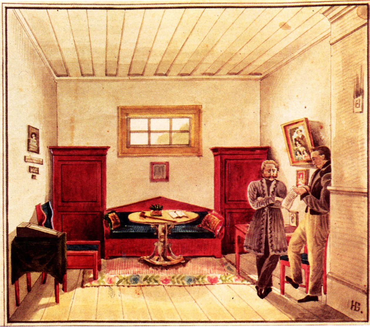 Nyikolaj Panov dekabrista börtöncellája 1803-1850 a péteri börtönben, 1830-1839 alkotó: Nikolai Alexandrovich Bestuzhev