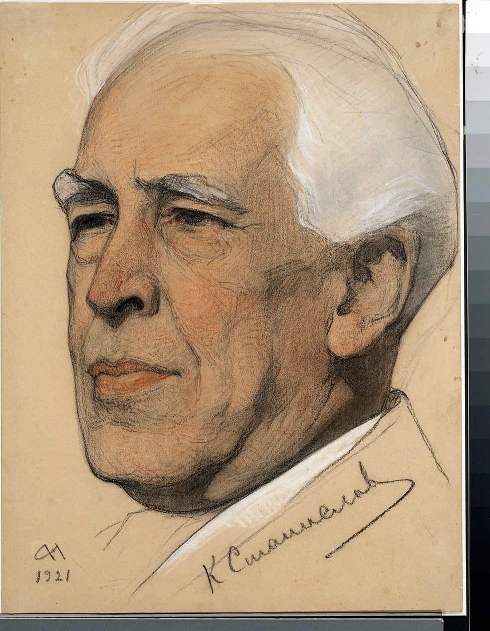 Constantin Sergueievich Stanislavski (1863-1938) rendező portréja - Nyikolaj Andrejevics Andrejev (1873-1932) munkája, vér és kréta papíron (32,2x24,2 cm) alkotó: Nikolai Andreevich Andreev
