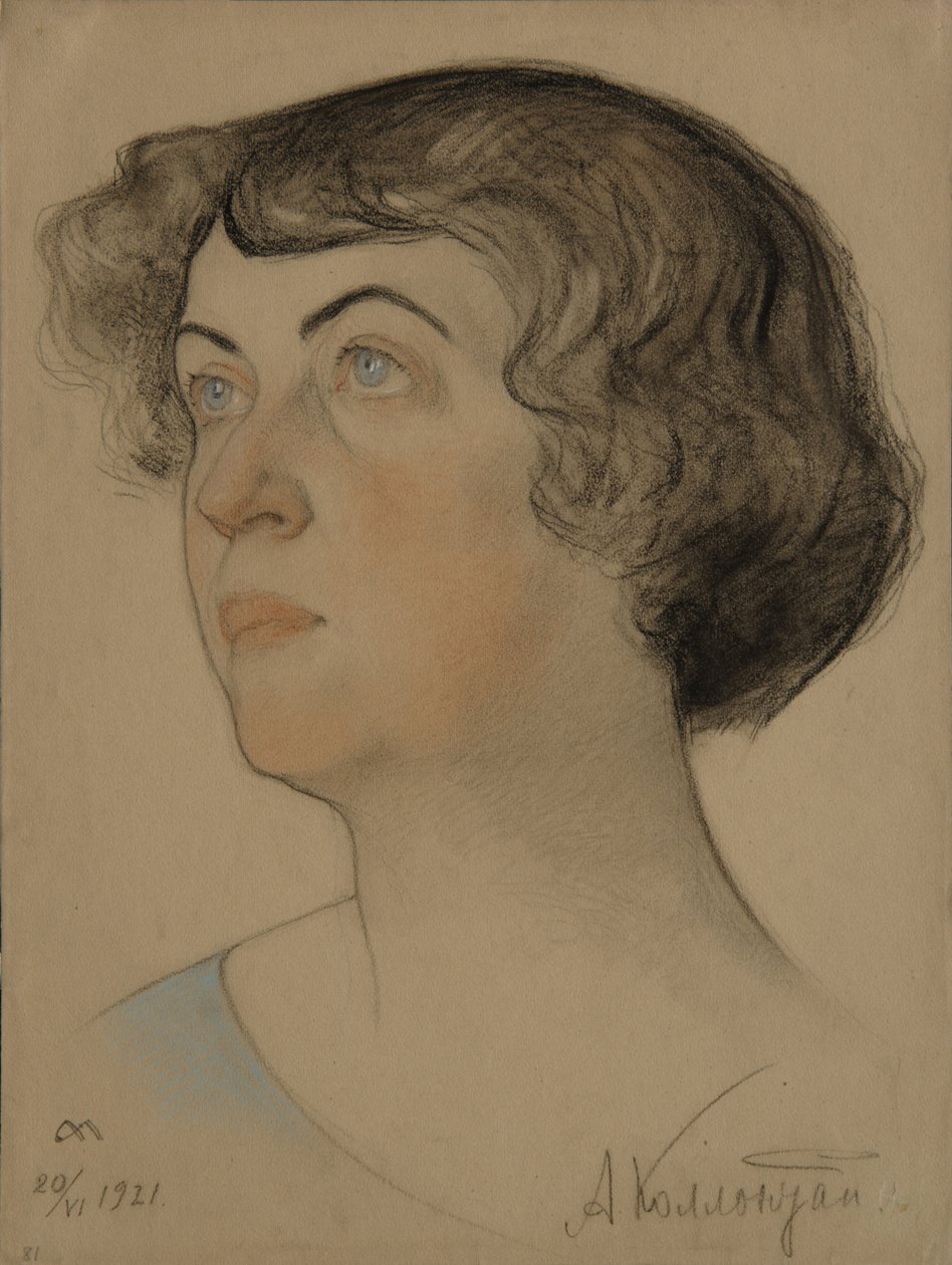 Kollontai Mihajlovna Alexandra portréja 1872-1952, 1921 alkotó: Nikolai Andreevich Andreev