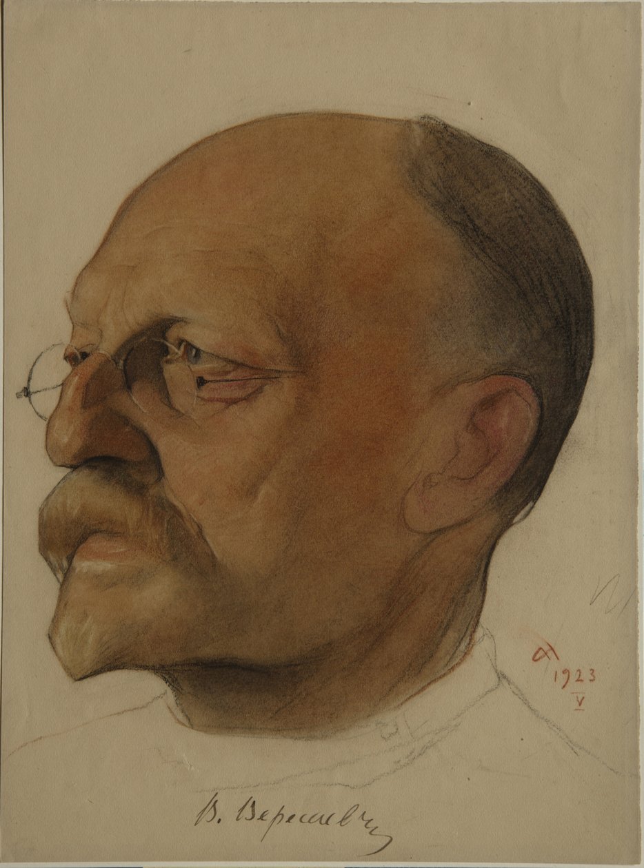 Vicente Vikentievich Vereshaev portréja 1867-1945, 1923 alkotó: Nikolai Andreevich Andreev