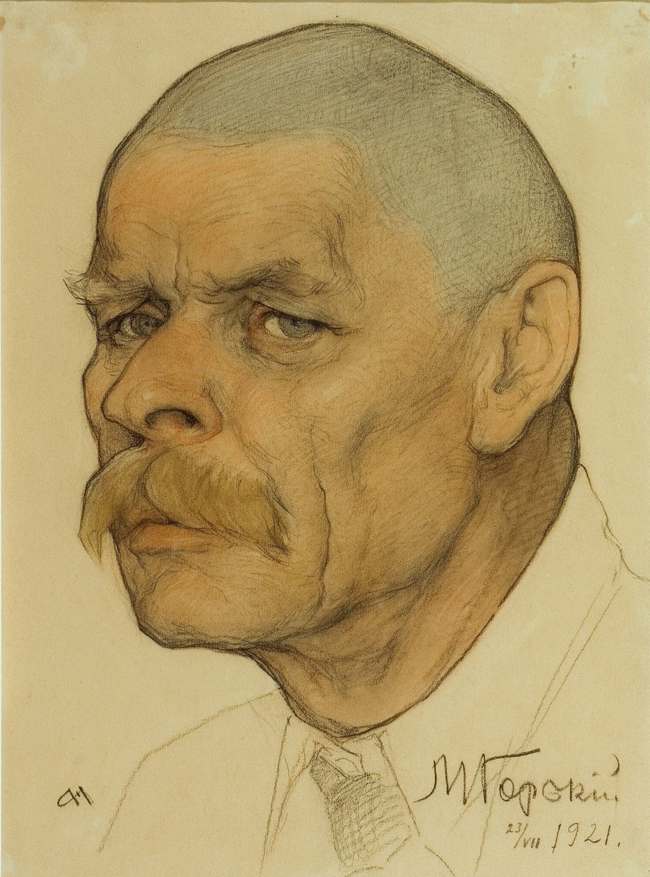 Maxim Gorkij szerző portréja 1868-1939, 1921 alkotó: Nikolai Andreevich Andreev