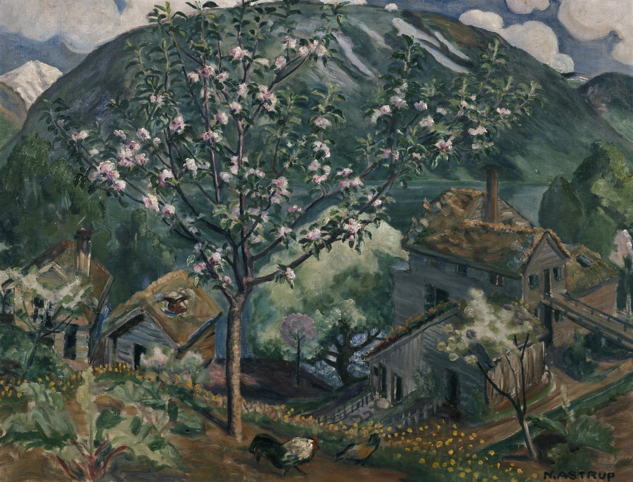 Virágzó almafa (olaj, vászon) alkotó: Nikolai Astrup