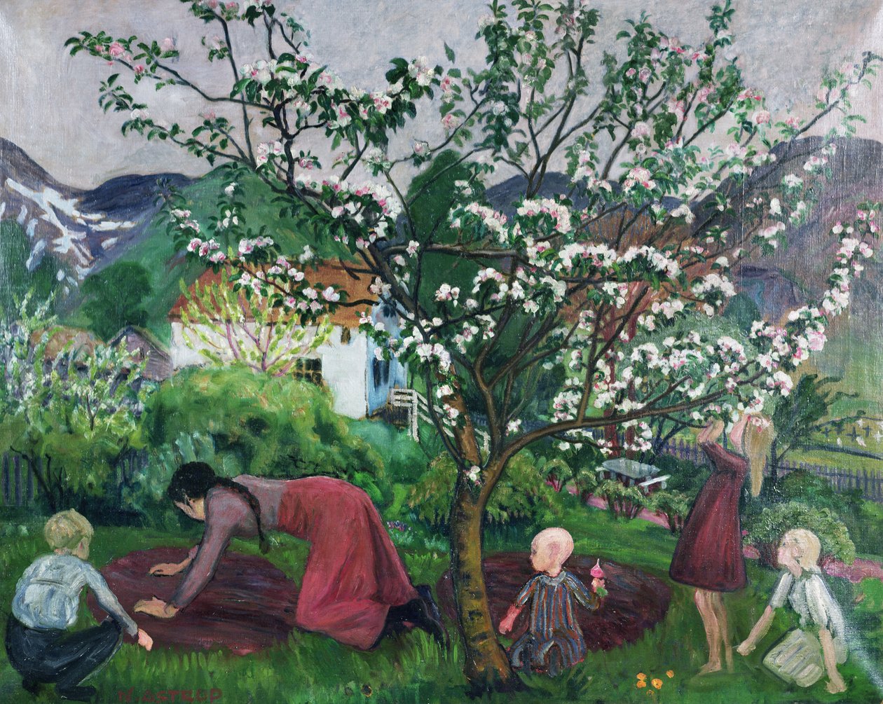 A kertben, 1914-1915 (olaj, vászon) alkotó: Nikolai Astrup