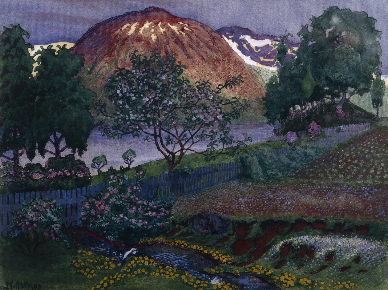 Júliusi éjszaka a kertben (olaj, vászon) alkotó: Nikolai Astrup