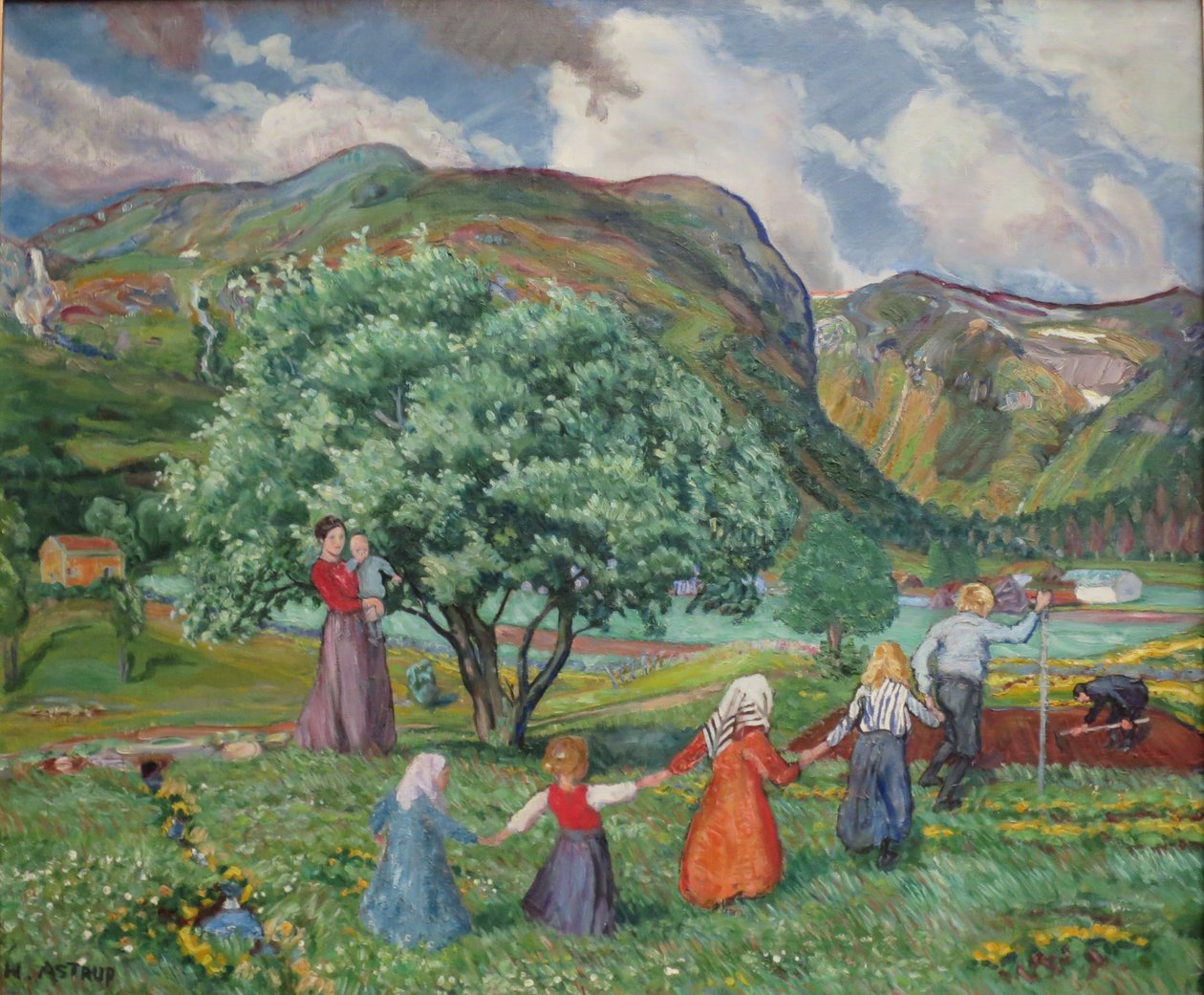 Norvég Nynorsk:  Nyári szél és játszó gyerekek
Norvég Bokmål:  A nyári szél és a játszó gyerekek alkotó: Nikolai Astrup