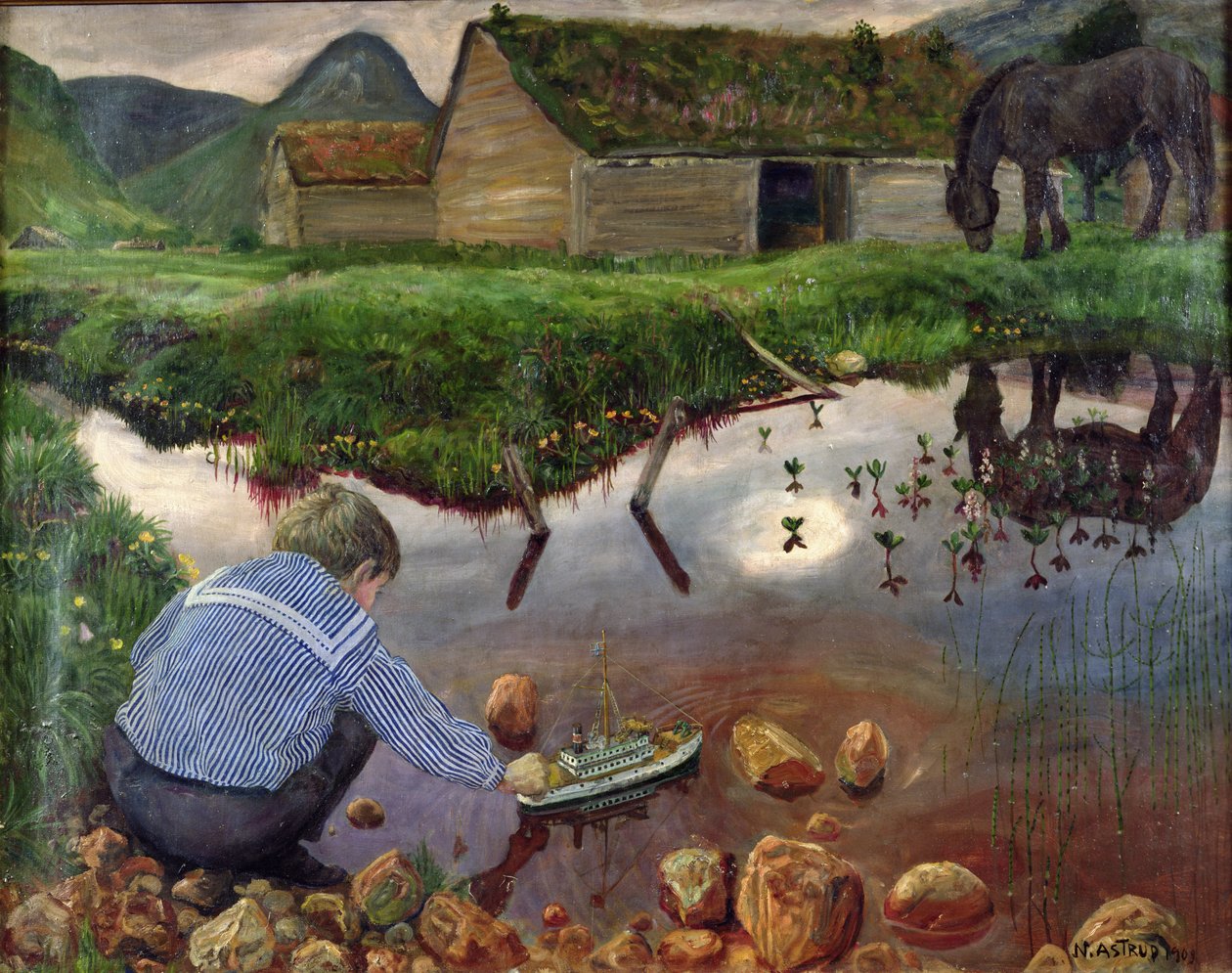 Tavaszi este a lelkésztónál alkotó: Nikolai Astrup