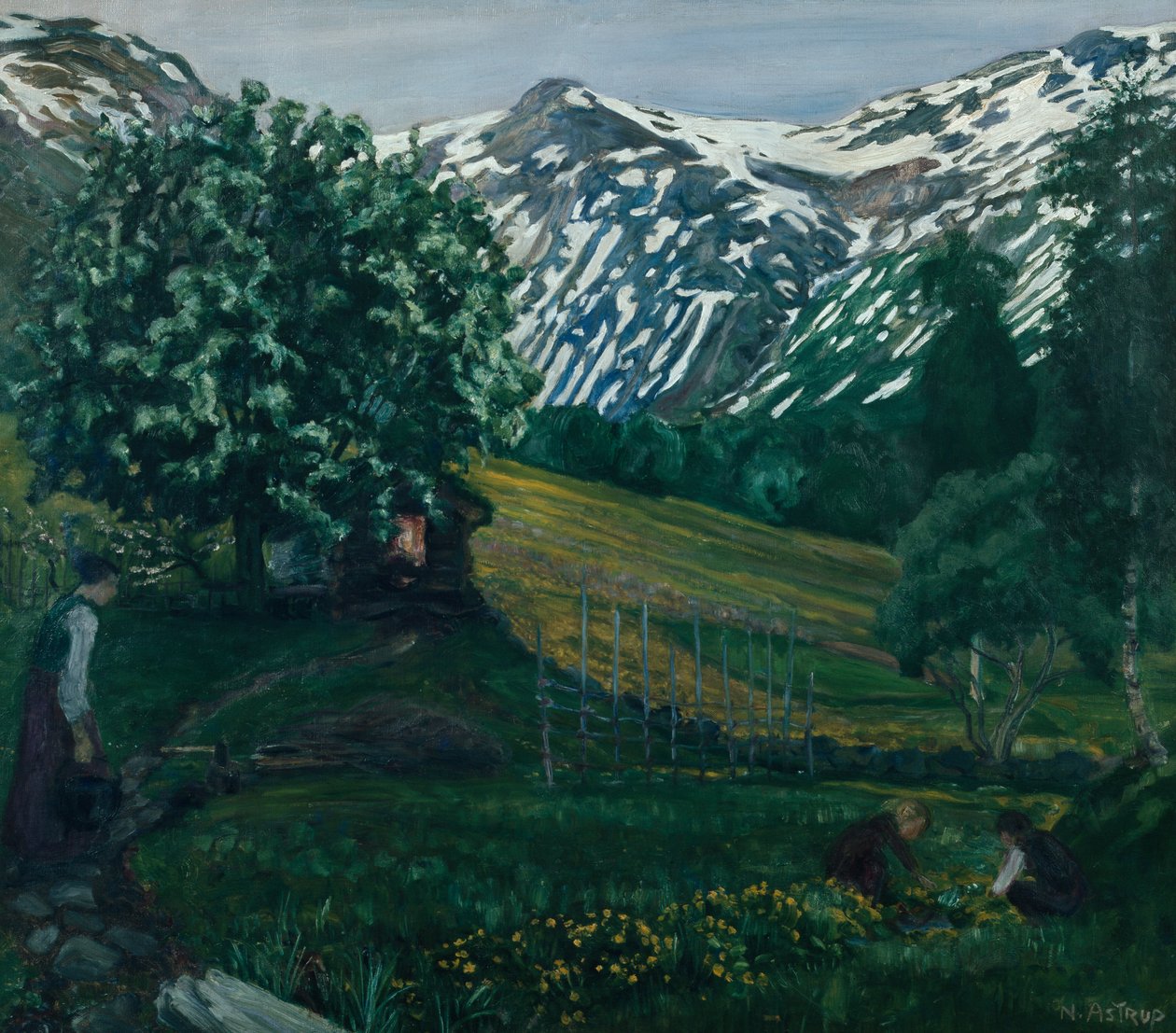 Tavaszi éjszaka smieheggen, 1918 körül alkotó: Nikolai Astrup