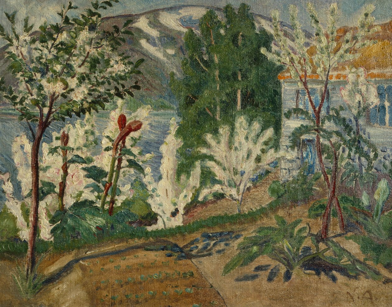 Jølstervannet fehér virágai (olaj, vászon) alkotó: Nikolai Astrup